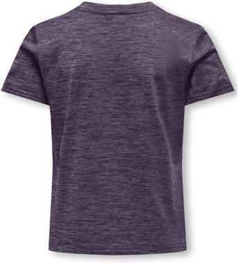 ONLY PLAY GIRLS sportshirt donkerpaars Sport t-shirt Meisjes Polyester Ronde hals