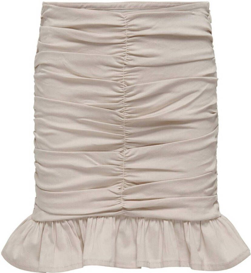 Only KIDS GIRL rok KOGKIRA met volant lichtzand Beige Meisjes Stretchkatoen 116 - Foto 3