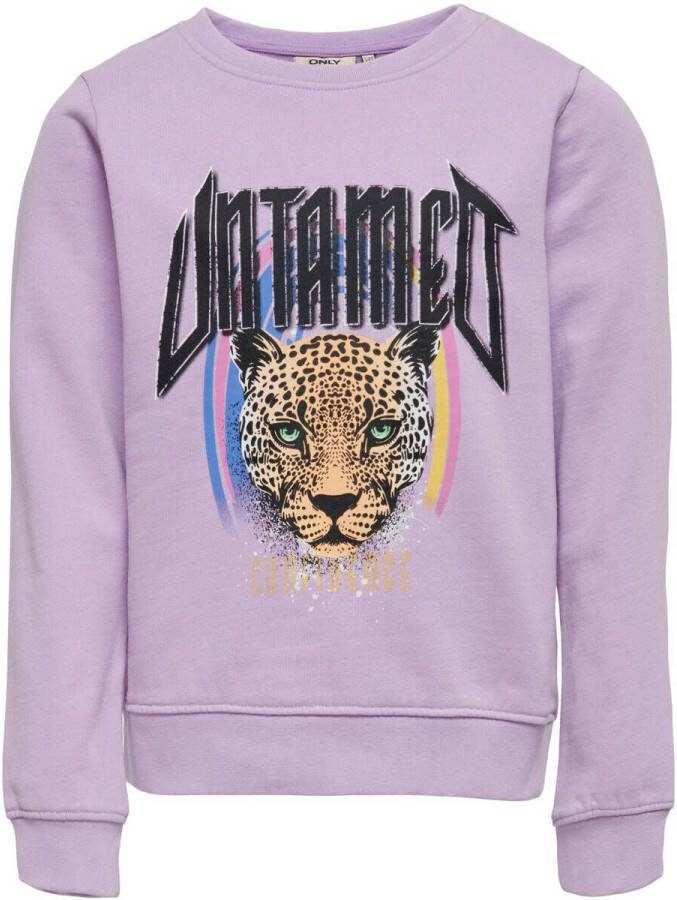Only KIDS GIRL sweater KOGLUCINDA met printopdruk lila Paars Printopdruk 158 164
