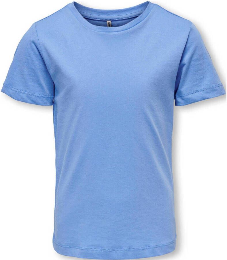 Only KIDS GIRL T-shirt KOGNEW lichtblauw Meisjes Katoen Ronde hals 122 128