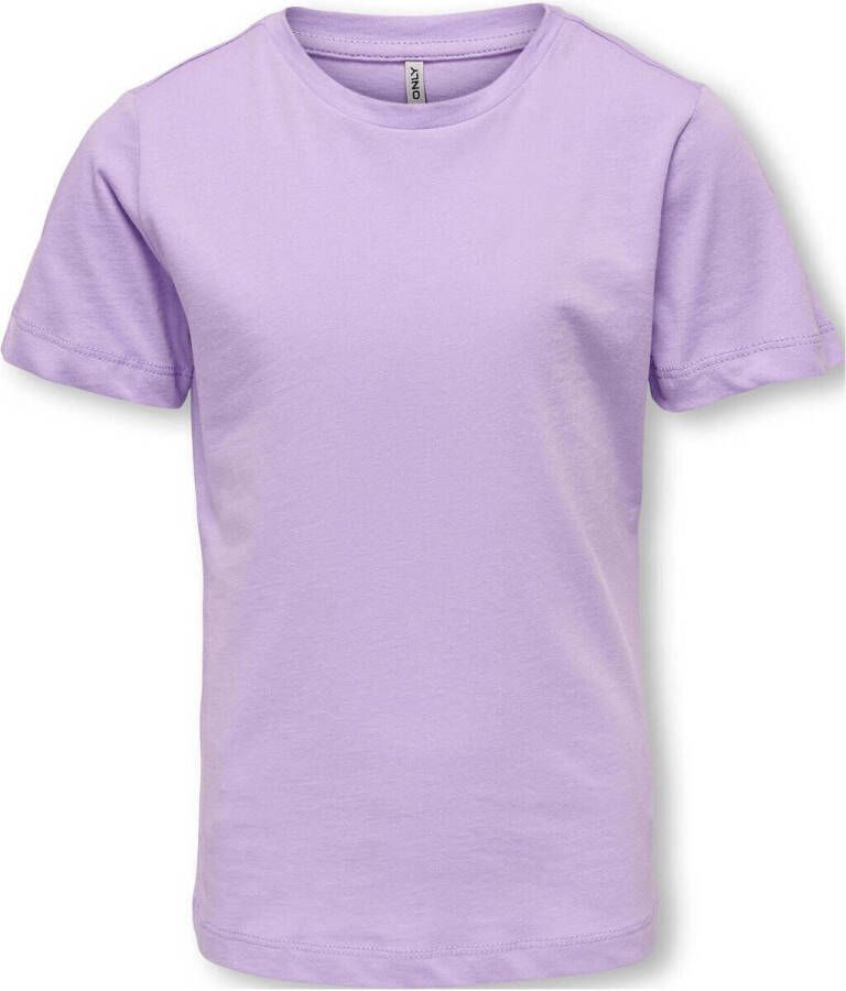 Only KIDS GIRL T-shirt KOGNEW lila Paars Meisjes Katoen Ronde hals 122 128