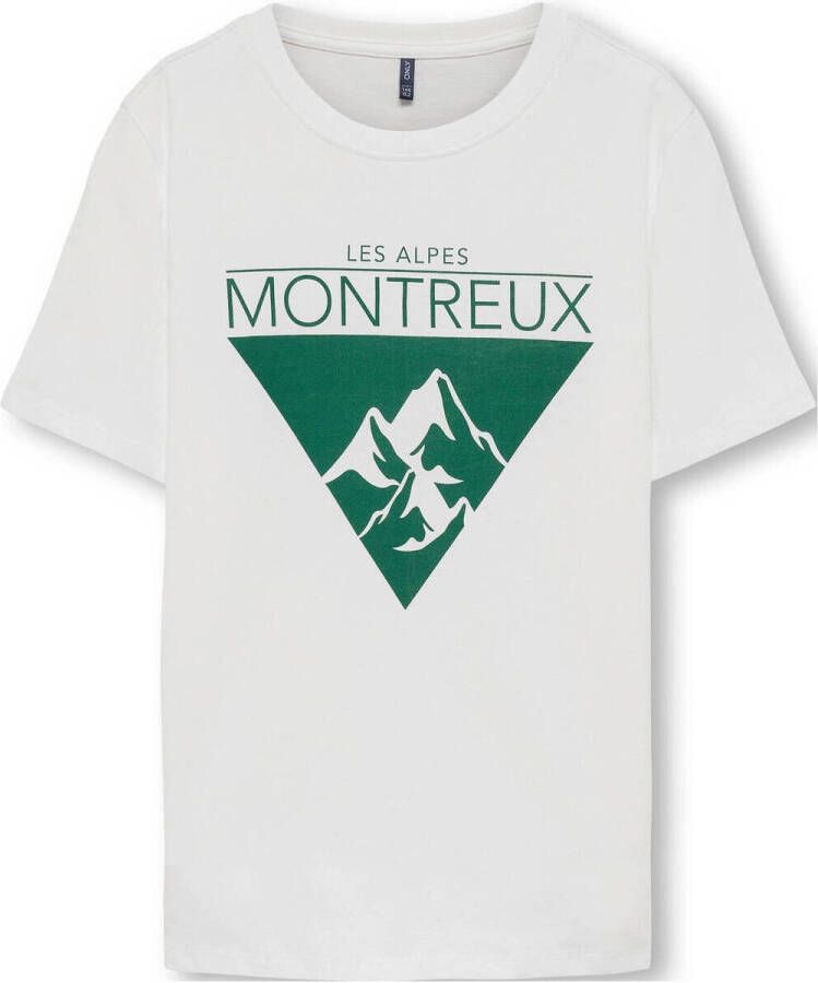 ONLY KIDS BOY T-shirt KOBMICKI met printopdruk wit