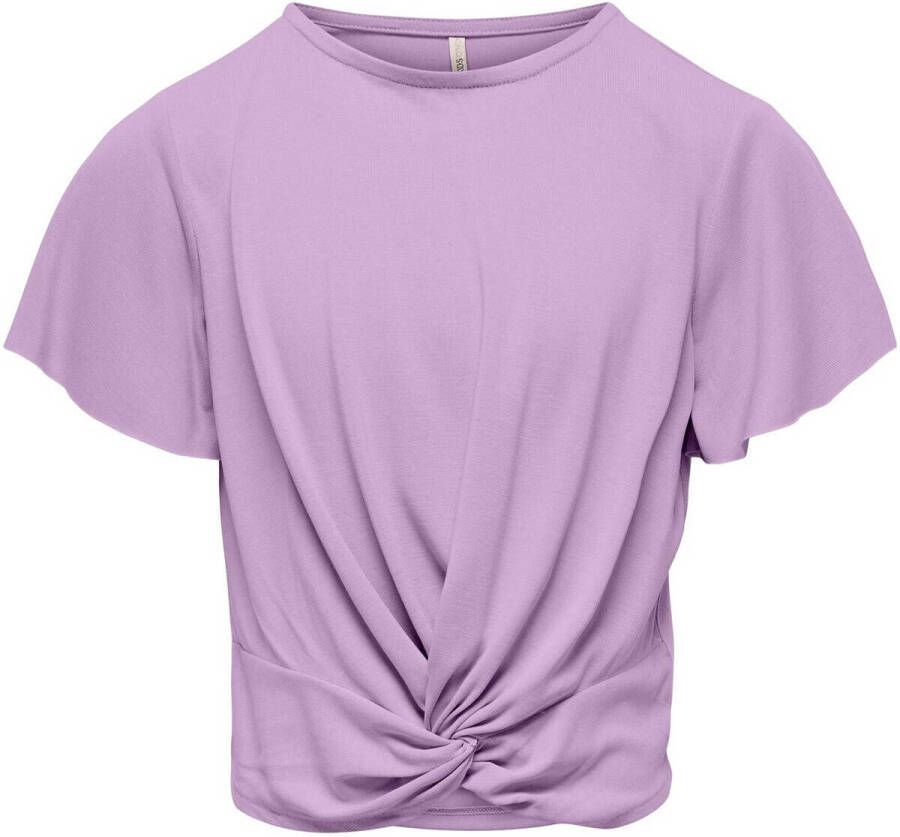 Only KIDS GIRL T-shirt KOGPAM lila Paars Meisjes Modal (duurzaam materiaal) Ronde hals 122 128