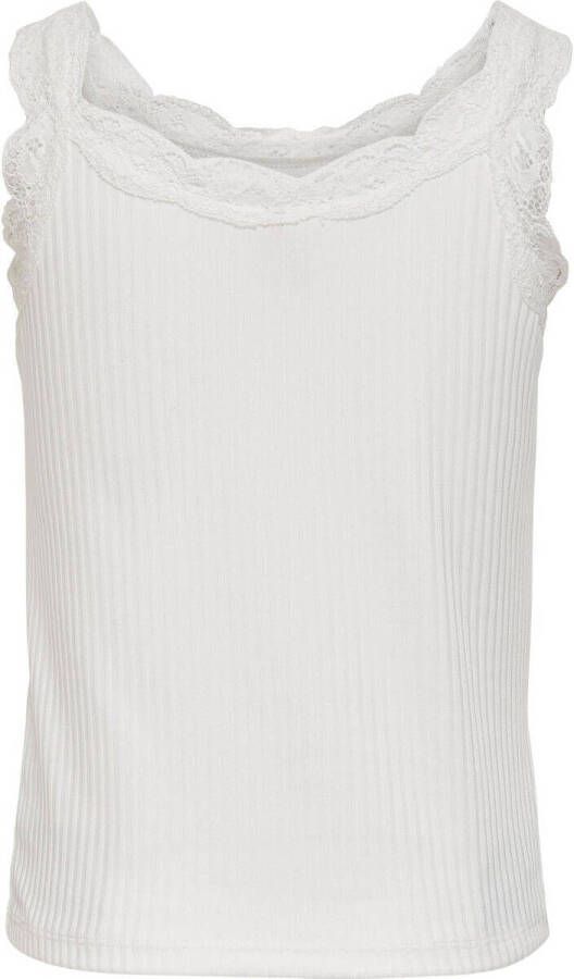 ONLY KIDS GIRL top KOGMILA met kant wit