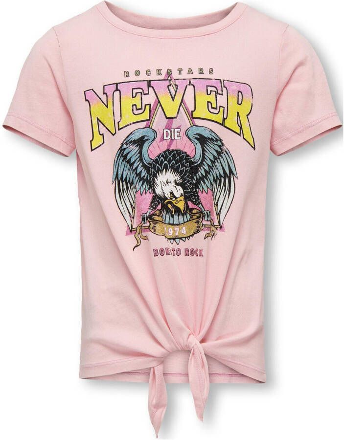 ONLY KIDS GIRL T-shirt KOGLUCY met printopdruk roze