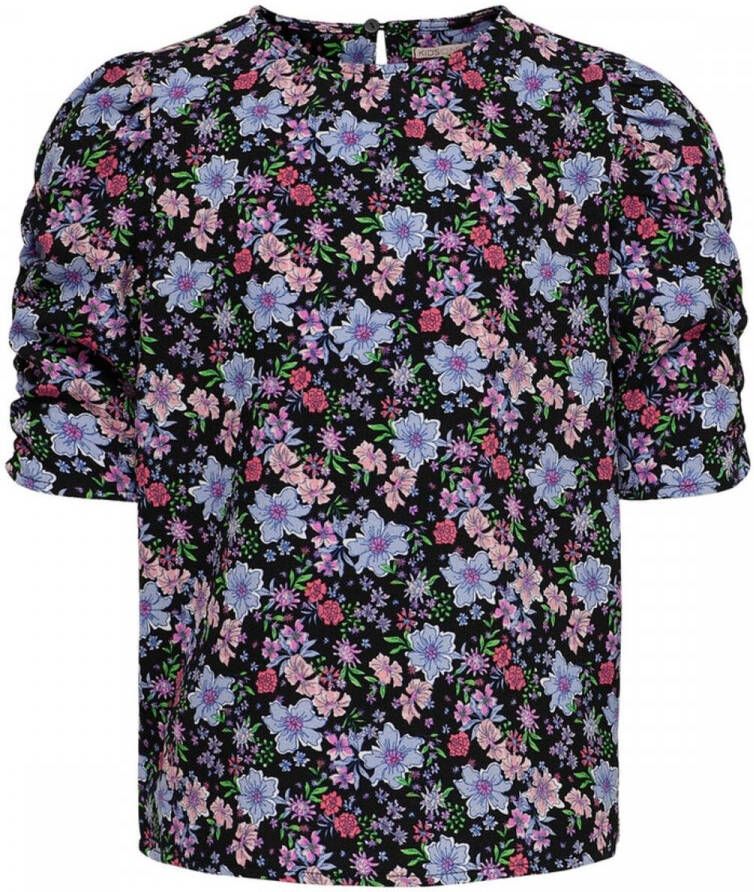 Only KIDS GIRL gebloemde top KONSELMA multi Meisjes Polyester Ronde hals 152