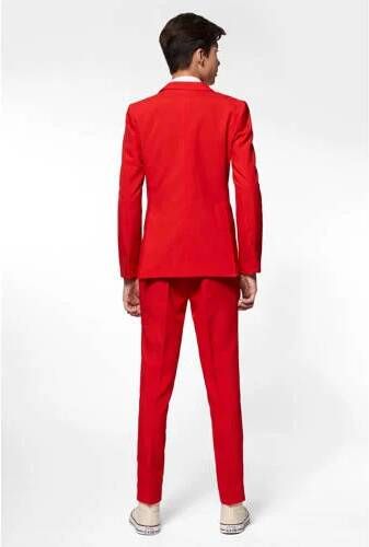 OppoSuits kostuum Red Devil felrood Jongens Polyester Reverskraag Effen 98 104