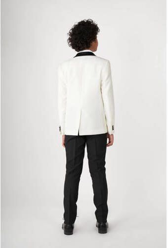 OppoSuits colbert Pearly White wit zwart Kostuum Jongens Polyester Reverskraag 134 140 - Foto 3