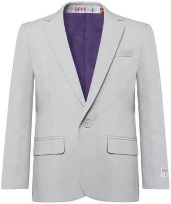 OppoSuits kostuum lichtgrijs Jongens Polyester Reverskraag Effen 110 116