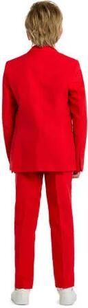 OppoSuits kostuum Red Devil felrood Jongens Polyester Reverskraag Effen 110 116 - Foto 1