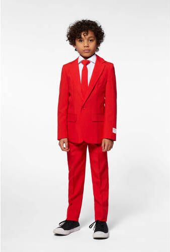 OppoSuits kostuum Red Devil felrood Jongens Polyester Reverskraag Effen 122 128 - Foto 4