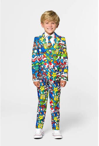 OppoSuits kostuum Super Mario™ met all over print multi Jongens Polyester Klassieke kraag 134 140 - Foto 3
