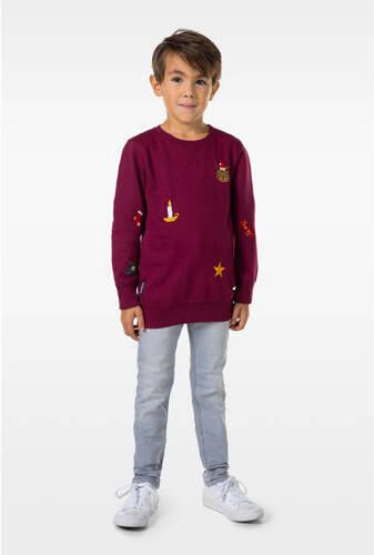 OppoSuits sweater X-Mas Icons met all over print bordeaux Rood All over print 110 116 - Foto 4