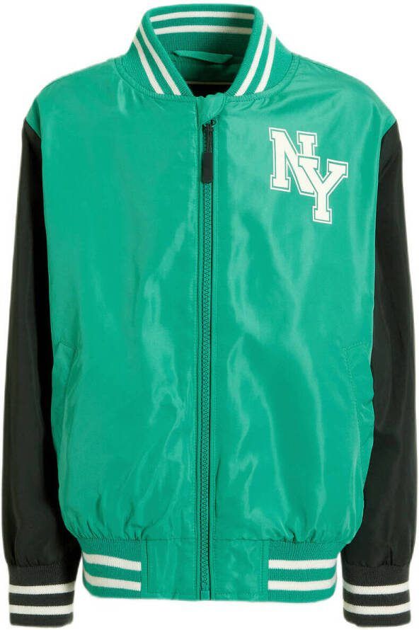 Orange Stars baseball jacket Marten groen Jas Jongens Polyester Opstaande kraag 104