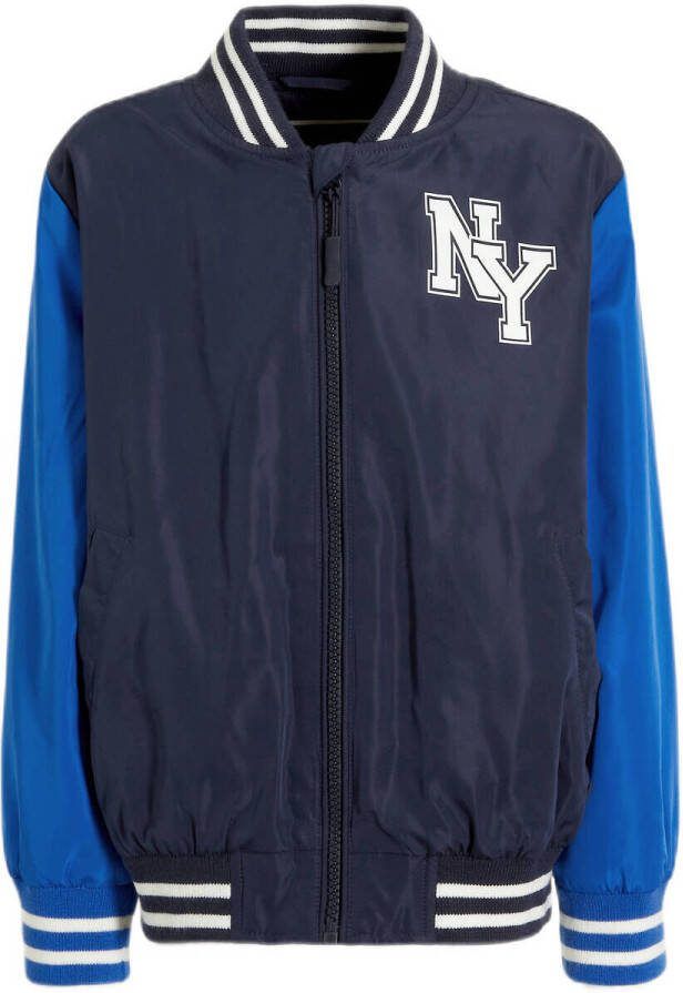 Orange Stars baseball jacket Marten donkerblauw blauw Jas Jongens Polyester Opstaande kraag 110