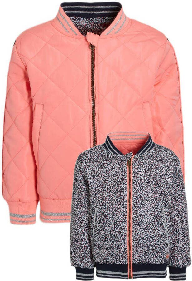 Orange Stars bomberjack zomer Marcella jacket reversible met all over print roze Jas Meisjes Polyester Opstaande kraag 104