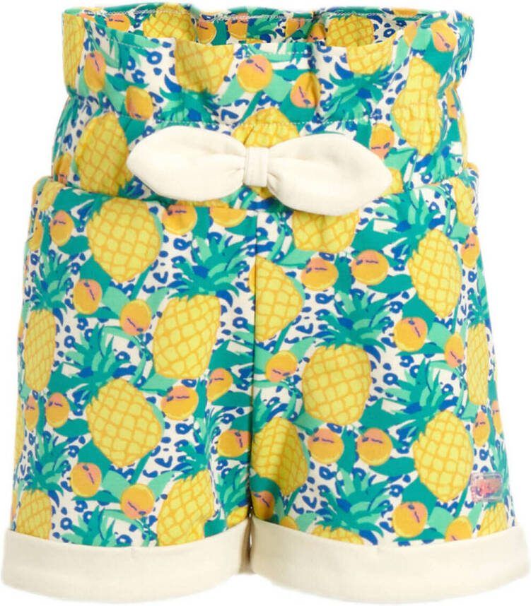 Orange Stars short Mona met all over print turquoise geel Korte broek Blauw Meisjes Sweat 104 - Foto 2