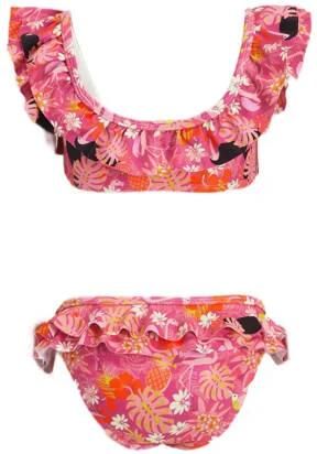 Orange Stars crop bikini Maaike met ruches fuchsia Roze Meisjes Gerecycled polyester (duurzaam) 104 - Foto 2