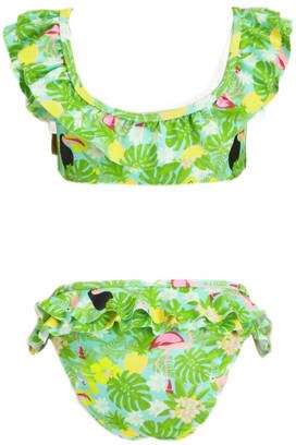 Orange Stars crop bikini Maaike met ruches groen Meisjes Polyester All over print 116 - Foto 3