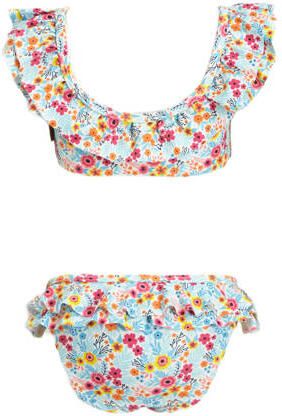 Orange Stars crop bikini Maaike met ruches lichtblauw Meisjes Gerecycled polyester (duurzaam) 116 - Foto 2
