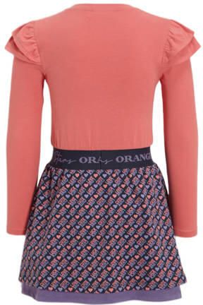 Orange Stars jurk Nanja met printopdruk roze Meisjes Katoen Ronde hals 104