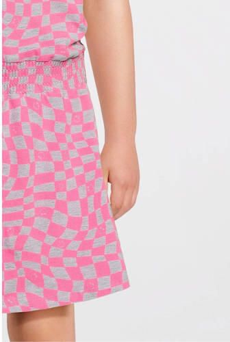 Orange Stars jurk Phyllis met all over print roze Meisjes Katoen Ronde hals 110 116 - Foto 3