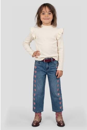 Orange Stars longsleeve met ruches ecru Meisjes Stretchkatoen Opstaande kraag - Foto 3