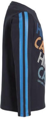 Orange Stars longsleeve Niel met tekstopdruk donkerblauw Jongens Katoen Ronde hals 104 - Foto 2