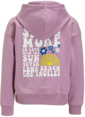 Orange Stars longsleeve Paola met tekstopdruk lila Paars Meisjes Stretchkatoen Capuchon 110 116