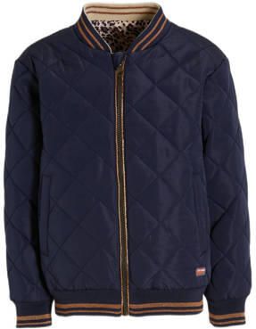 Orange Stars reversible tussenjas Pam navy Blauw Meisjes Polyester Opstaande kraag 104