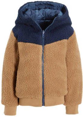 Orange Stars reversible winterjas Nanet bruin blauw Meisjes Polyester Capuchon 116