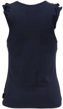 Orange Stars singlet Penelope met printopdruk navy Blauw Meisjes Katoen Ronde hals 110 116