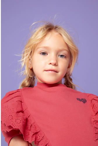 Orange Stars sweater Nadja met ruffles roze Trui Meisjes Katoen Ronde hals 152 - Foto 3
