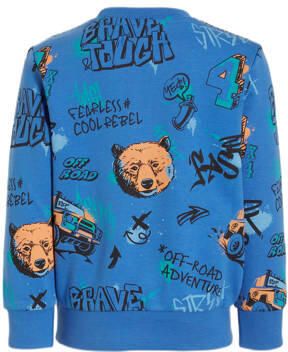 Orange Stars sweater Nander met all over print blauw Trui Jongens Katoen Ronde hals 104 - Foto 2