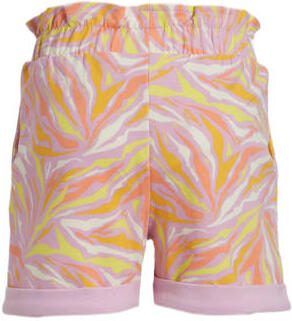 Orange Stars sweatshort Mona met all over print lila geel Korte broek Paars 104 - Foto 2
