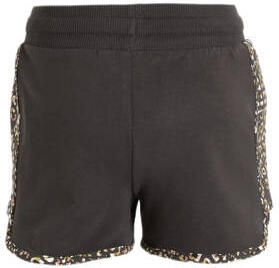 Orange Stars sweatshort Phylicia met panterprint donkergrijs Korte broek Meisjes Katoen 110 116