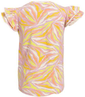Orange Stars T-shirt Marjoleine met all over print en pailletten multi Meisjes Stretchkatoen Ronde hals 104 - Foto 2