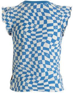 Orange Stars T-shirt Pelin met all over print blauw wit Meisjes Katoen Ronde hals 122 128