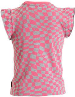 Orange Stars T-shirt Pelin met all over print roze grijs Meisjes Katoen Ronde hals 110 116