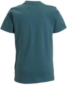 Orange Stars T-shirt Petar met printopdruk petrol Blauw Jongens Katoen Ronde hals 110 116