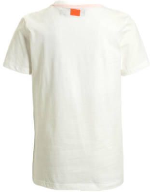 Orange Stars T-shirt Phill met printopdruk wit Jongens Katoen Ronde hals 110 116