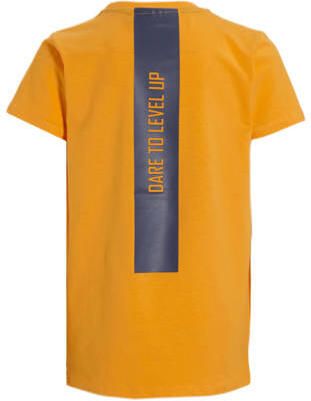 Orange Stars T-shirt Preston met printopdruk geel Jongens Katoen Ronde hals 110 116