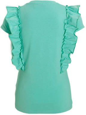 Orange Stars T-shirt Purdy met printopdruk mint Groen Meisjes Katoen Ronde hals 110 116