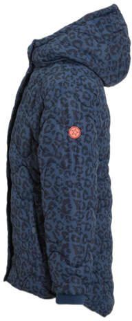 Orange Stars winterjas Natanja met panterprint blauw Meisjes Polyester Capuchon 104 - Foto 3