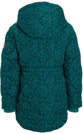 Orange Stars winterjas Natanja met panterprint groen Meisjes Polyester Capuchon 104 - Foto 2