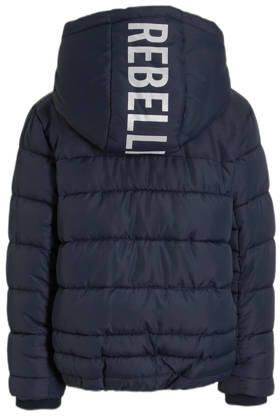 Orange Stars winterjas Nicolaas navy Blauw Jongens Polyester Capuchon Effen 116