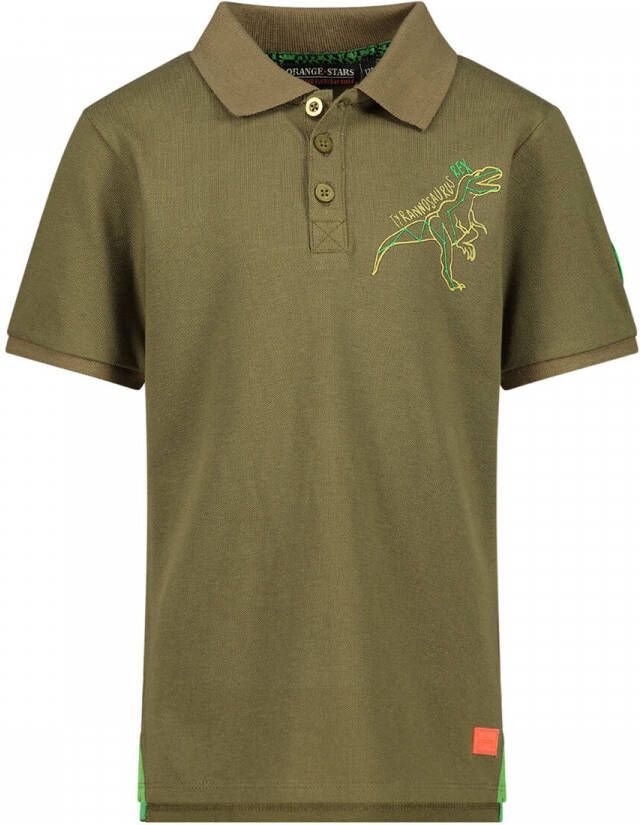 Orange Stars polo met printopdruk groen Jongens Katoen Polokraag Printopdruk 116-122