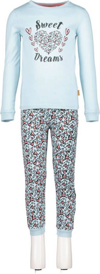 Orange Stars pyjama met printopdruk lichtblauw Meisjes Katoen Ronde hals 104