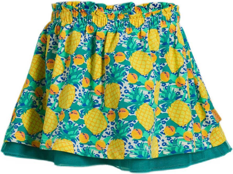 Orange Stars rok Marrit met all over print groen Meisjes Stretchkatoen 104