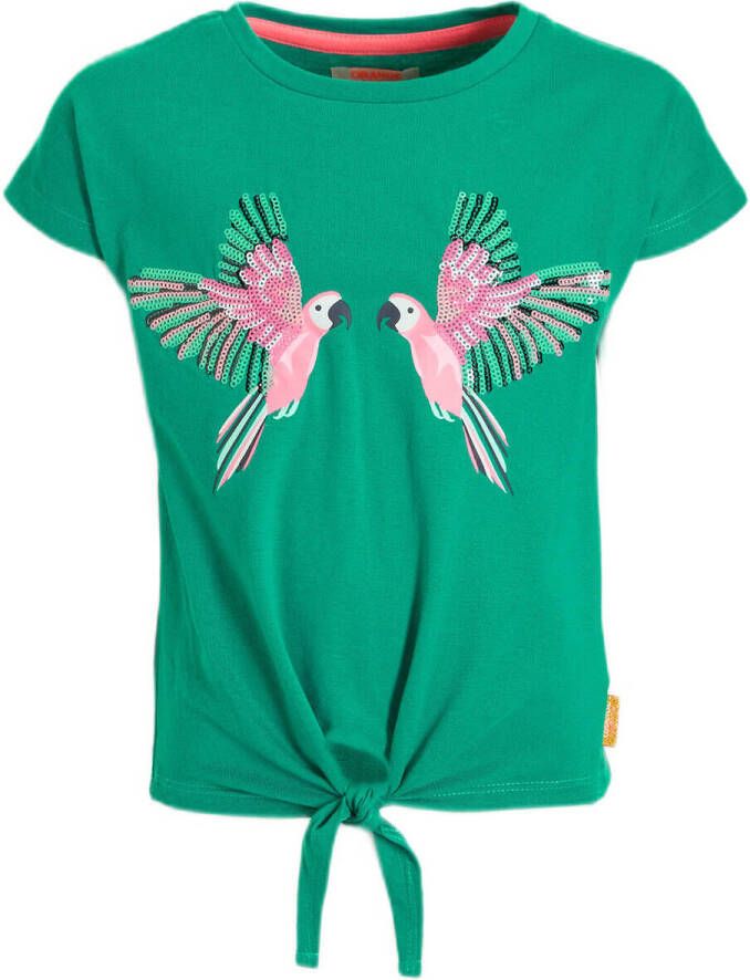 Orange Stars T-shirt Marcelle met printopdruk groen Meisjes Katoen Ronde hals 116